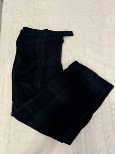 Tommy Hilfiger Girls Plaid Pants Size 14 Black Watch Green Navy Preppy Style - Picture 1 of 8