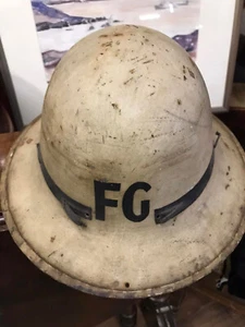 WW2 FG Fire Guard Metal Tommy Helmet Original Painted - Picture 1 of 1