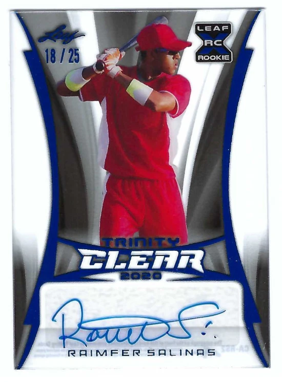 RAIMFER SALINAS 2020 LEAF TRINITY BASEBALL CLEAR ACETATE ROOKIE AUTO /25 - Image 1 of 1