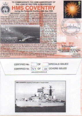 GB FDC NAVY SIGNED SERIES 7 HMS SAUMAREZ SCOTT SPLENDID COVENTRY BRITANNIA HECLA