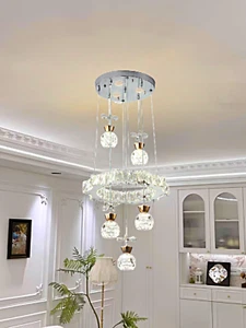 16 inch gold modern luxury restaurant LED crystal glass pendant light - Picture 1 of 12