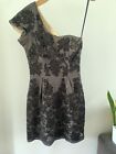 french connection Y2k Dress ladies 4 6 Mini Party beaded Vintage shoulder black