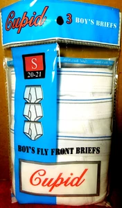 Cupid~3 Boys White Fly Front Briefs Size 2-4 Waist 20"-21" Single Pkg. of (3) - Picture 1 of 16