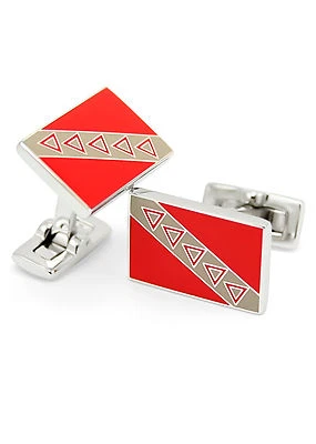 Tau Kappa Epsilon flag cuff links with enamel - Image 1 of 2