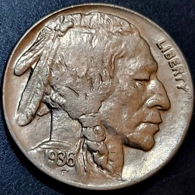 🇨🇦 Uncirculated 1936-D Denver Mint Buffalo Nickel Cents USA - Image 1 of 2
