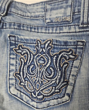 Big Star Remy Jeans Womens True 32x33 Blue Dark Embroidered Low Rise Boot Casey