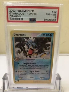 2003 Pokemon PSA 8 NM-MT Gyarados 32/97 EX Dragon Reverse Holofoil 2003 Foil 155 - Picture 1 of 6