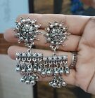 Nityakshi Indian Bollywood Style Metal Jhumka / Chandbali Silver Earring, Women
