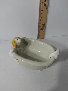 Vintage Fitz & Floyd Soap Trinket Jewelry Dish Man In Bathtub Japan Ships Fast - Picture 1 of 4