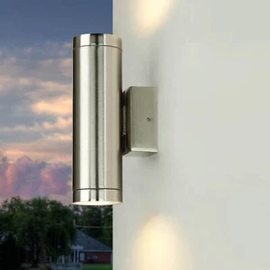 Spot Lampe außen Ø6cm echtes Messing rostfrei GU10 IP54 Up Down Fassadenstrahler - Bild 1 von 9