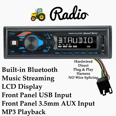 Radio tractor McCormick Plug & Play directa con Bluetooth, AM FM, USB MP3 y más Foto 1 de 4