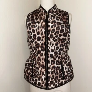 Chaleco Estampado Leopardo Chicos Talla 0 Mujer 4 con Bolsillos Cremallera Completa Acolchado NUEVO - Imagen 1 de 13
