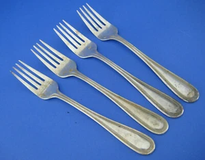 Towle 4 Salad Forks Silverplate Beaded Edge - Picture 1 of 3