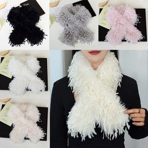 Solid color Plush Long Strip Scarf 90cm/180cm Women's Scarf Party - Picture 1 of 22