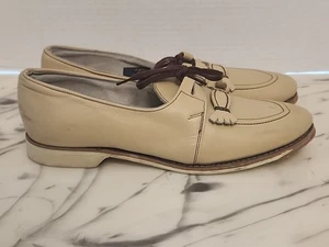 Vintage Brunswick Damen Beige Leder Bowlingschuhe Größe 8 - Bild 1 von 11