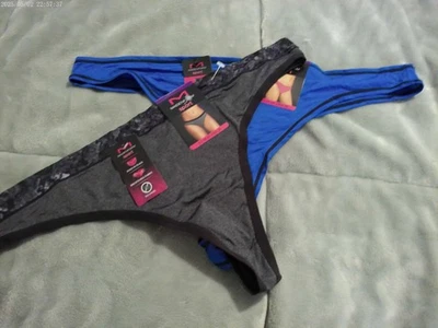 2 pares de bragas tanga MSPTHG "Sport" azul y rosa forma de doncella *NUEVAS* 2X 9 Foto 1 de 3