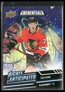 2022-23 Upper Deck Credentials Alex Vlasic Highly Anticipated #HA-42 Blackhawks - Picture 1 of 2