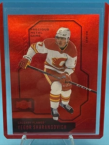 24-25 UD Metal Universe Red PMG Precious Gems 125 Yegor Sharangovich /100 Flames - Picture 1 of 2