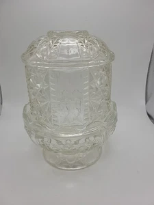 Vintage Klarglas Fee Lampe Indiana Glas Sterne & Stäbe Design 6,5" hoch - Bild 1 von 6