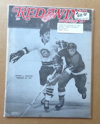 Vintage Det Red Wings vs Oakland Seals Program Feb 26, 1970 Garry Unger Cover - Image 1 of 3