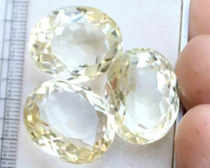 Natural Citrine Oval Cut Loose Gemstone 3 Pcs 18.5*23 MM 114.20 CT - Picture 1 of 3