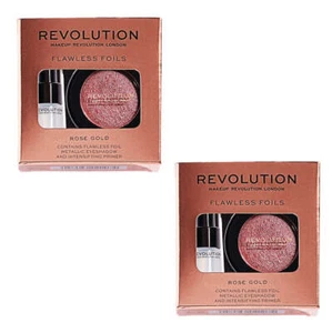 Pack of 2 Makeup Revolution Flawless Foils Eyeshadow, Rose Gold - Picture 1 of 5