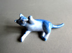 Miniature Animal Ceramic Figurine Statuette Deflt Blue Cat Small Pet Kitten Gift