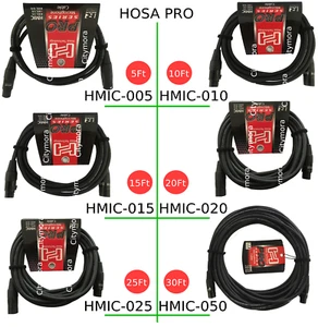 Hosa Pro Microphone Cable HMIC-005/10/15/20/25, REAN XLR3F to XLR3M NEW - Picture 1 of 19