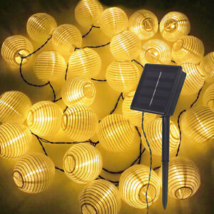 LED Lampion Solar Lichterkette 5/7 Meter solarbetrieben Party Licht LED Außen