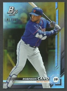 2019 Bowman Platinum Robinson Cano #55 Gold Parallel #41/50 - Mets - Picture 1 of 1