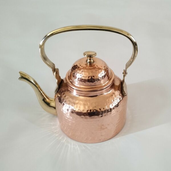 Art Villa Copper Hammered Tea Kettle Pot Inside Tin Lining, Serveware, 600 ML Photo Related