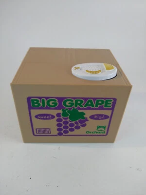 Money Bank Automated Gray Cat Thief Coin Box Big Grape Box Orchard “piggy Bank” - Image 1 of 4