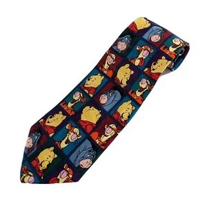 Disney Pooh Men's Tie Silk Photo Booth Eeyore Tigger Multicolor 4" W 57" L - Picture 1 of 3