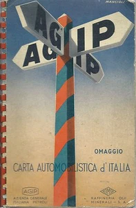 AGIP ROMSA Carta automobilistica d'Italia Omaggio 1952 -Disegna Mancioli Benzine - Foto 1 di 1