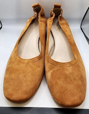 Everlane The Zapatos Italianos de Cuero para Mujer 8 Gamuza Camel Tacón Cuadrado Punta Redonda J Foto 1 de 4