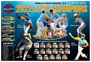 HONOLULU WINS 2022 LITTLE LEAGUE CHAMPIONSHIP 19”x13” COMMEMORATIVE POSTER