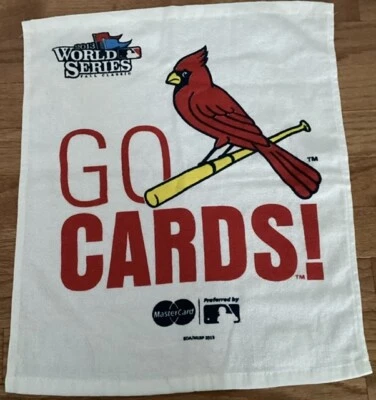 Tarjetas Serie Mundial 2013 Cardenales de San Luis Toalla de Rally Hombre Cueva / Ella Cabaña Foto 1 de 4