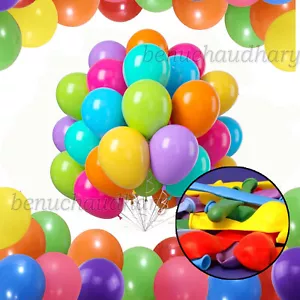 Paquete de 100 globos Rainbow Party multicolor látex globo liso surtido de colores - Imagen 1 de 2