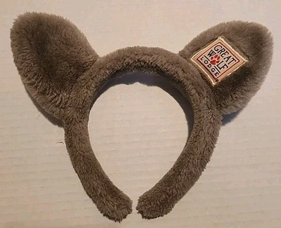 Diadema Great Wolf Lodge orejas de lobo blanco tostado marrón felpa recuerdo peludo Foto 1 de 4