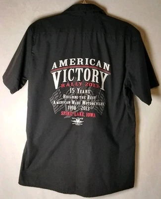 Dickies Victory Motorcycle Sz M Black Mechanics Shirt Button Up Short Sleeve Pkt - Image 1 of 4
