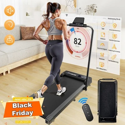 JAGJOG Elektrisches Laufband Klappbar Walking Pad für Zuhause Büro Laufband Fitness
