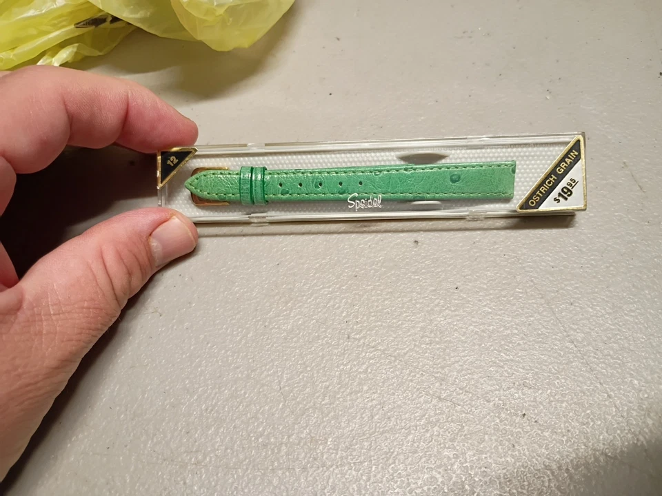 Pulseira de relógio NOS Speidel 12mm/ couro granulado avestruz 342/430  - Imagem 1 de 4