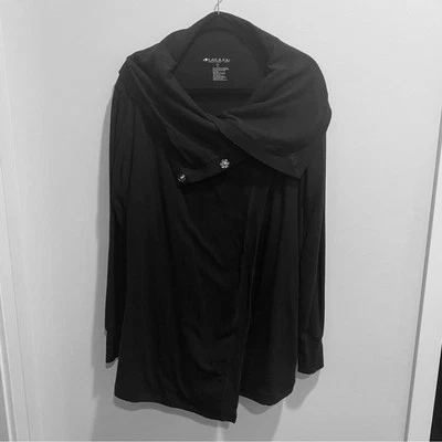 Chaqueta envolvente negra frontal a presión Ideology para mujer - talla L Foto 1 de 4