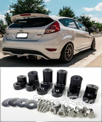 For 14-Up Ford Fiesta ST Hatchback Black Riser Raiser Kit Rear Spoiler Lip Wing - Image 1 of 4