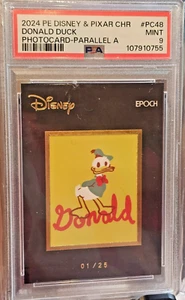 2024 Epoch Premier Edition Disney Donald Duck Photocard Parallel A /25 - PSA 9 - Picture 1 of 2