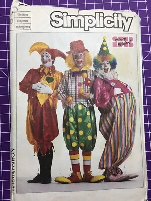 Pattern Simplicity 7117 Adult jester and clown costumes, pants, top, hat sz M - Image 1 of 2