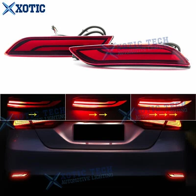 Luzes de freio de LED vermelhas com sinal de seta sequencial para Toyota Camry 2018-2025 - Imagem 1 de 4