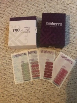 Jamberry Set, LED Curing Lamp, Mini Heater, 4 Disney Sheets NIB Foto 1 de 4