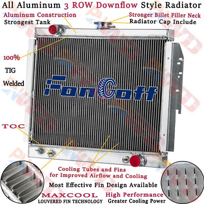 3 Row Radiator For 1979-1993 Dodge D150 D250 D350 W150 W250 3.9L V6 5.2L 5.9L V8 - Image 1 of 4