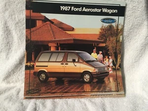 1987 FORD AEROSTAR WAGON XL XLT SHOWROOM BROCHURE "NOS" W/EXTERIOR COLORS - Foto 1 di 4
